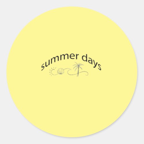 summer days classic round sticker