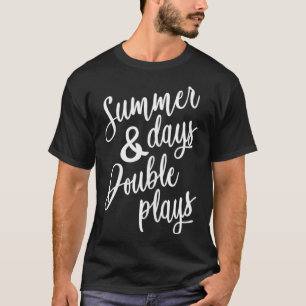 Summer Days Double Plays Baseball Softball Mom Gif T-Shirt