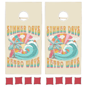 Summer days, retro ways text design cornhole set