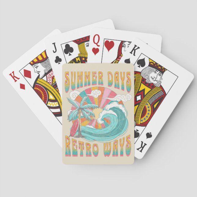 Summer days, retro ways text design poker cards (Back)