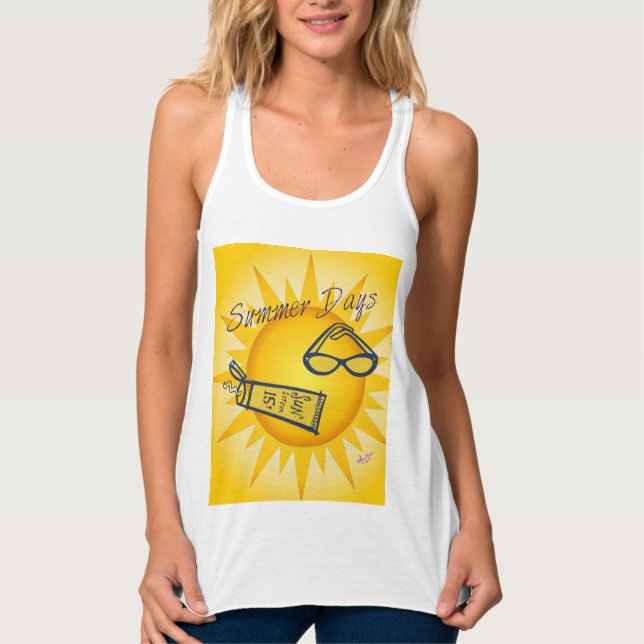 Summer Days Sunshine Racerback Tank Top (Front)