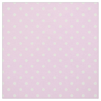 Summer Days White Polka Dots Pattern on Rose Pink Fabric