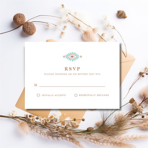 Summer Desert Southwestern Wedding RSVP Card