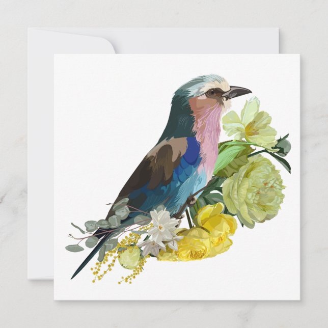 Summer design with Lilac breasted Roller bird  Invitation (Front)