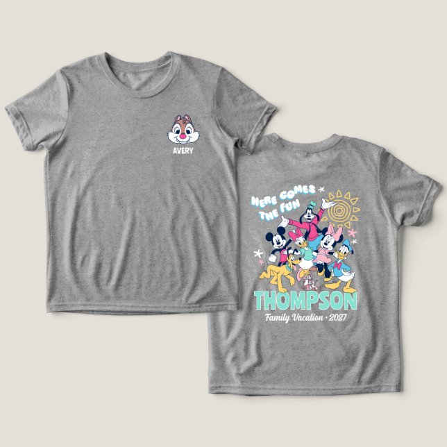 Summer Disney Family Vacation Matching  Tri-Blend Shirt (Design Front & Back)