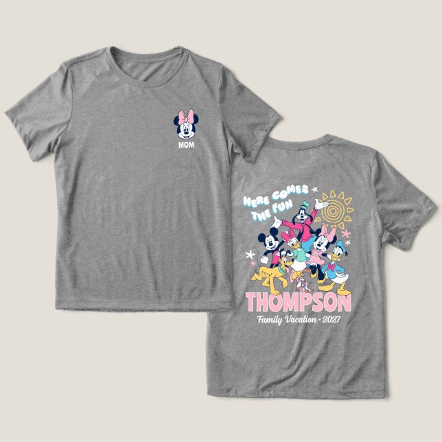 Summer Disney Family Vacation Matching  Tri-Blend Shirt (Design Front & Back)