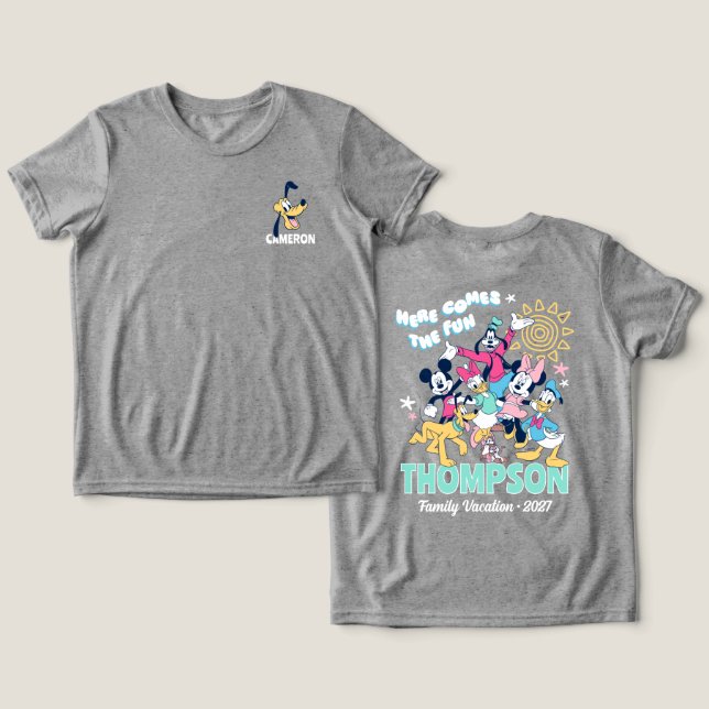 Summer Disney Family Vacation Matching  Tri-Blend Shirt (Design Front & Back)