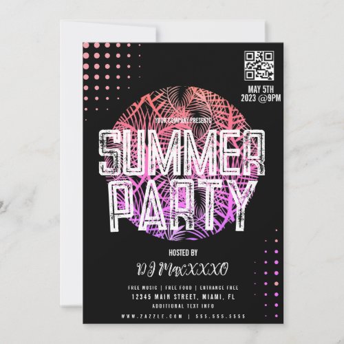 Summer DJ Event Beach Party Bar Club Flyer Invitation