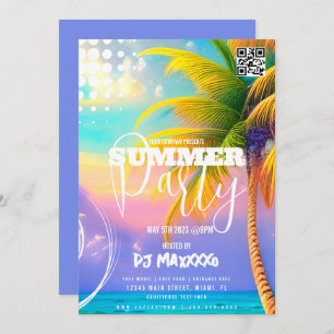 Summer DJ Event Beach Party Club Flyer C Invitation