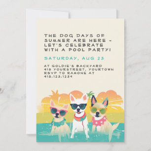 Summer Dog Party Invitation Customizable