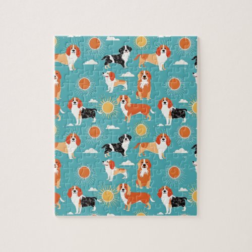 Summer Dog Pattern Jigsaw Puzzle