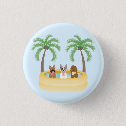 Summer Dogs Swimming Pool Button