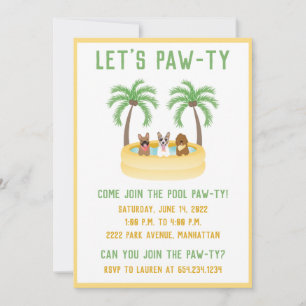Summer Dogs Swimming Pool Invitation