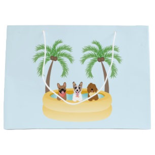 Summer Dogs Swimming Pool Large Gift Bag