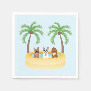 Summer Dogs Swimming Pool Napkins