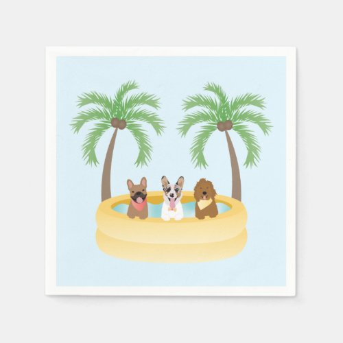 Summer Dogs Swimming Pool Napkins
