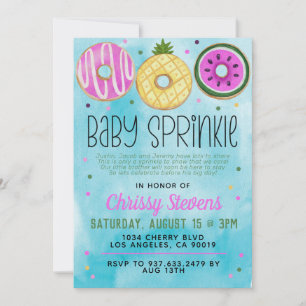 Summer Donut Baby Sprinkle Shower Invitation