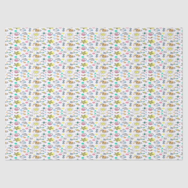 Summer doodle pattern tissue paper (Front)