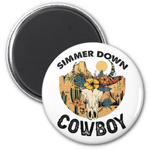 Summer Down Cowboy Magnet