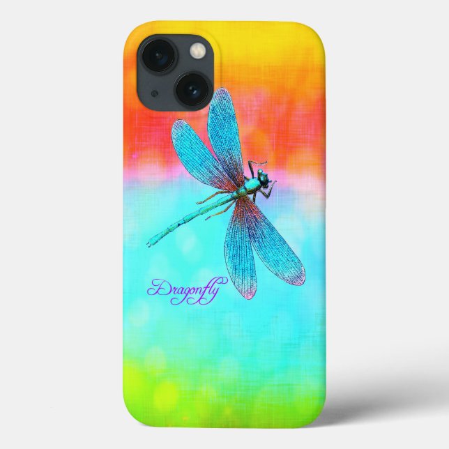 Summer Dragonfly Rainbow Bright Decorative Case-Mate iPhone Case (Back)