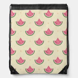 Summer Drawstring Backpack of Pink Watermelons