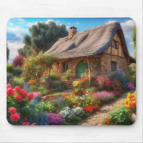 Summer Dream Cottage Mouse Pad