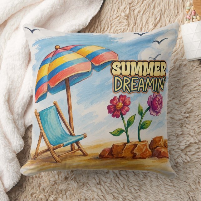 Summer Dreamin' Throw Pillow (Blanket)