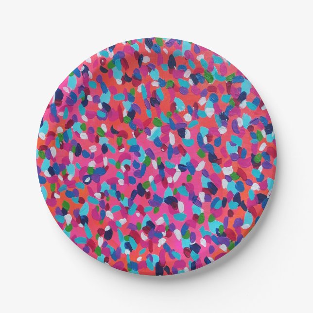Summer Dreams Abstract Print Paper Plates (Front)