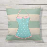 Summer Dreams, Cabana Stripes Outdoor Pillow