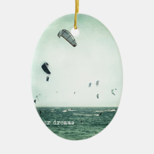 Summer dreams. Kite surf Ceramic Ornament