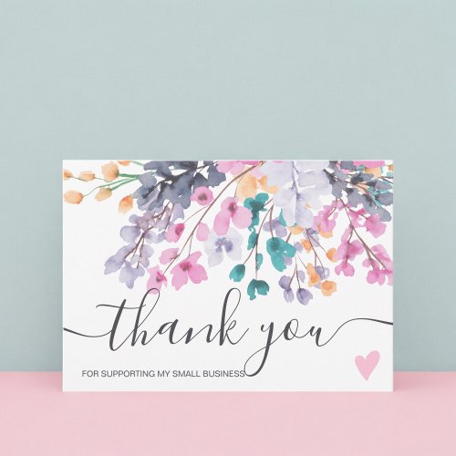 Summer dried floral watercolor order thank you