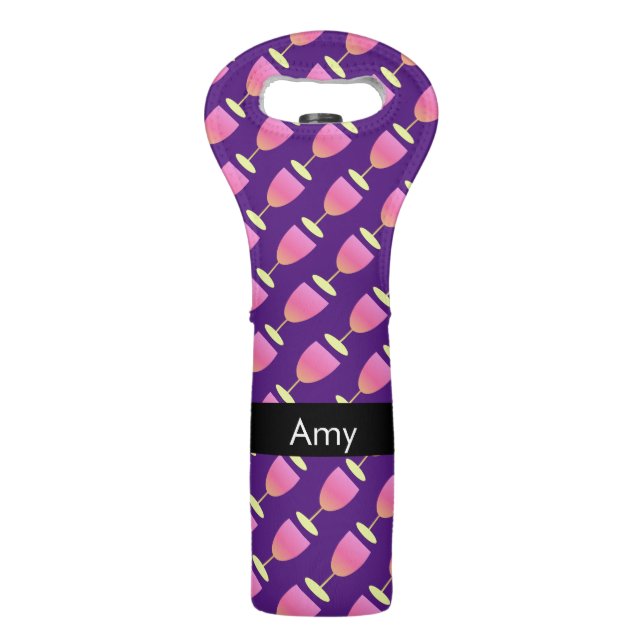 Summer Drinking Glass Pattern Wine Bag (Front)