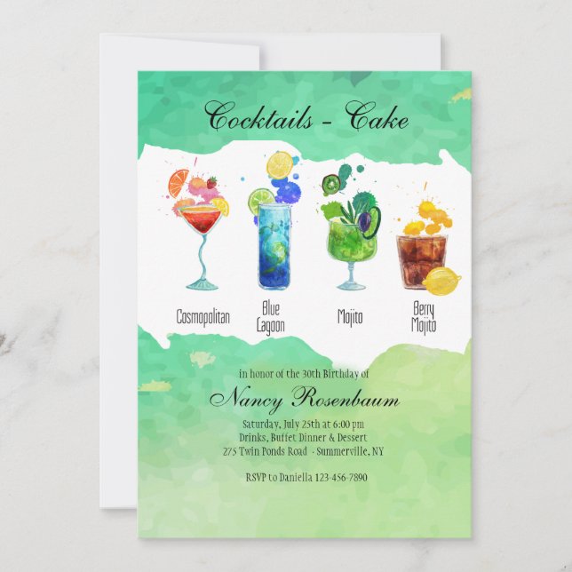 Summer Drinks Invitation (Front)