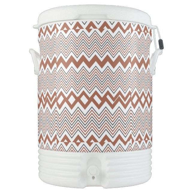 Summer Elegant  Colorful Zigzag   Beverage Cooler (Front)