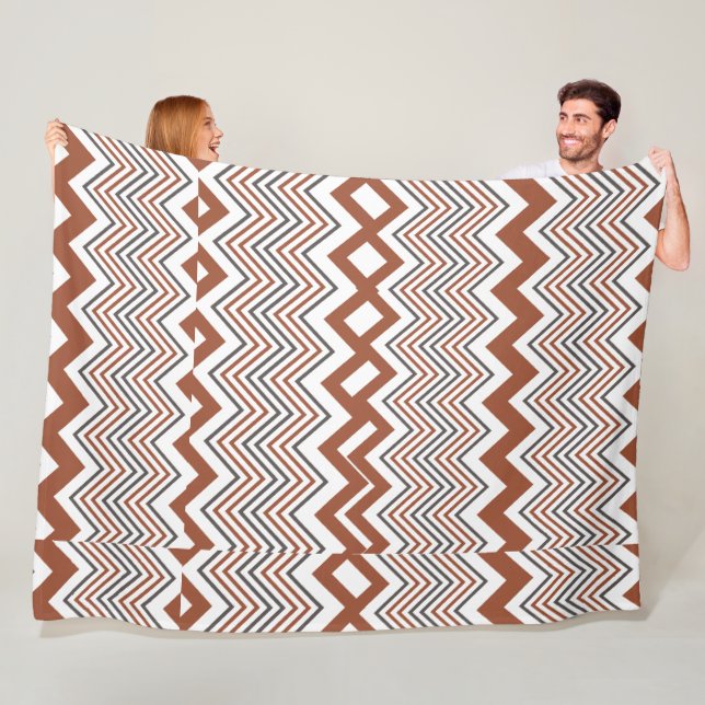 Summer Elegant  Colorful Zigzag   Fleece Blanket (In Situ)