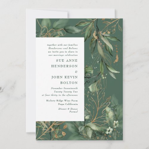 Summer Elegant Eucalyptus Greenery Boho Outdoor Invitation