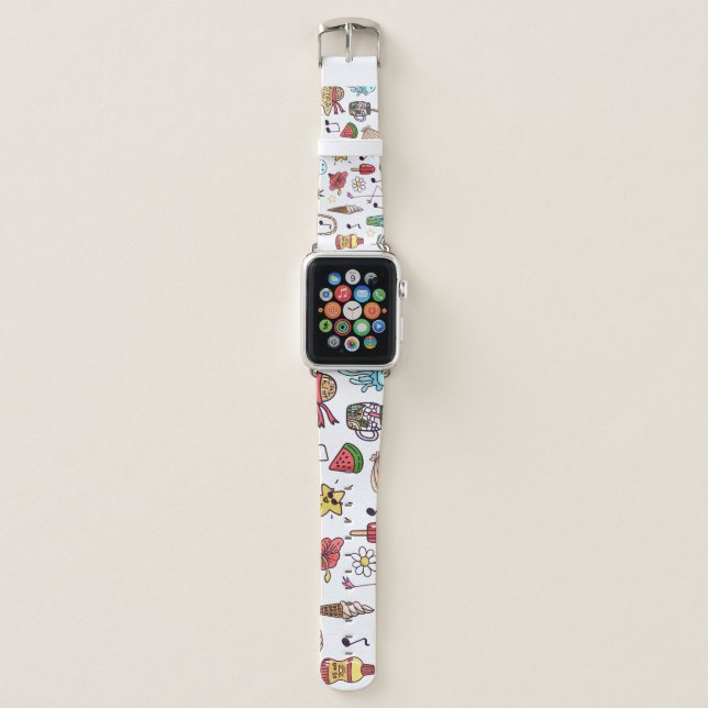 Summer Elements Vintage Seamless Pattern Apple Watch Band (Front)