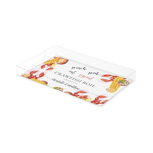 Summer Engagement Party Crawfish Boil Seafood Acrylic Tray