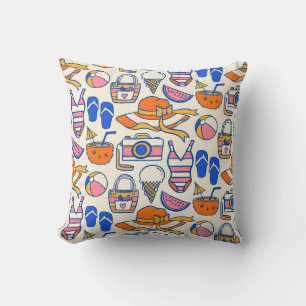 Summer Essentials Throw Pillow