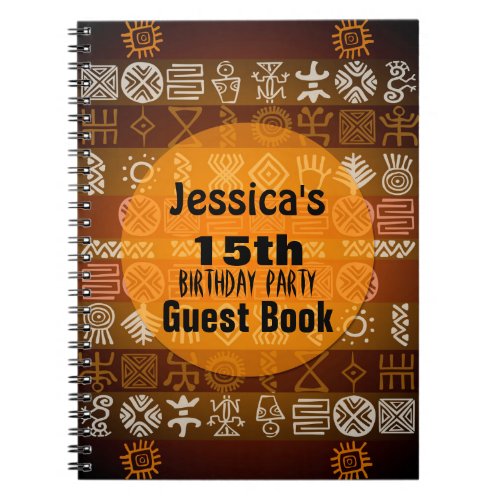 Summer Ethnic 15th Birthday Party Guest Book
