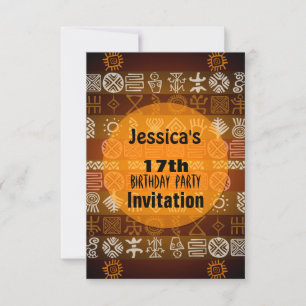 Summer Ethnic 17th Birthday Party Invitation