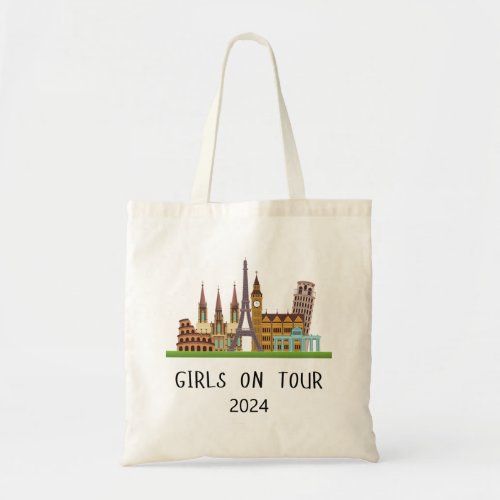 SUMMER EUROPE VACATION HOLIDAY GIRLS ON TOUR TOTE BAG