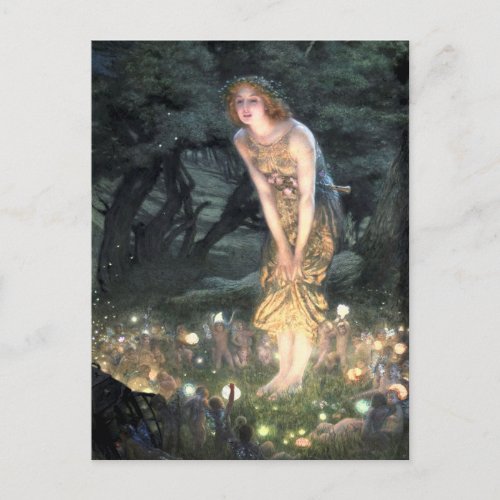 Summer Eve by Pre_Raphaelite Edward Robert Hughes Postcard