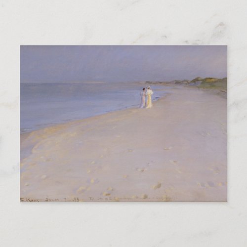 Summer evening at the South Beach Skagen 1893 Postcard