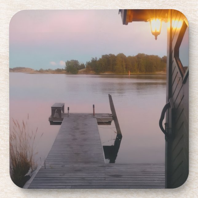 Summer evening in the swedish archipelago beverage coaster (Front)