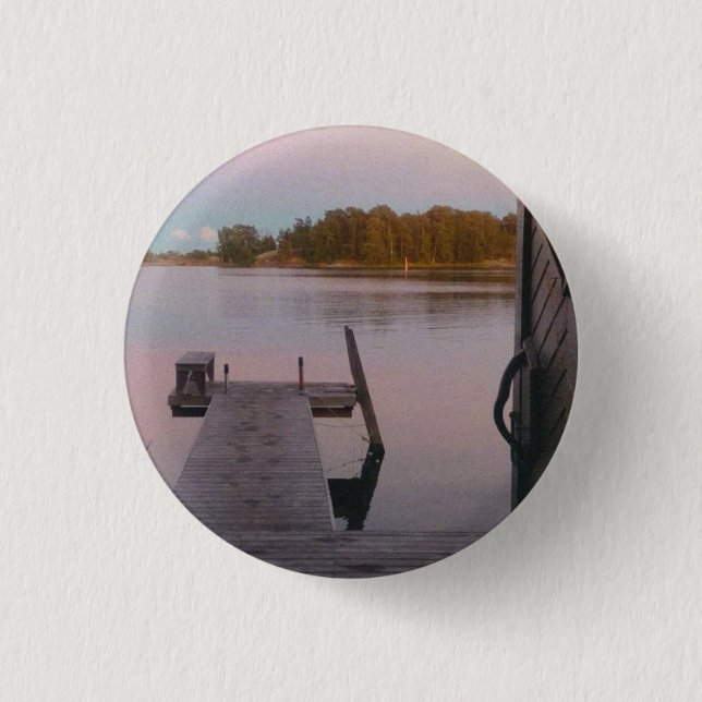 Summer evening in the swedish archipelago button (Front)