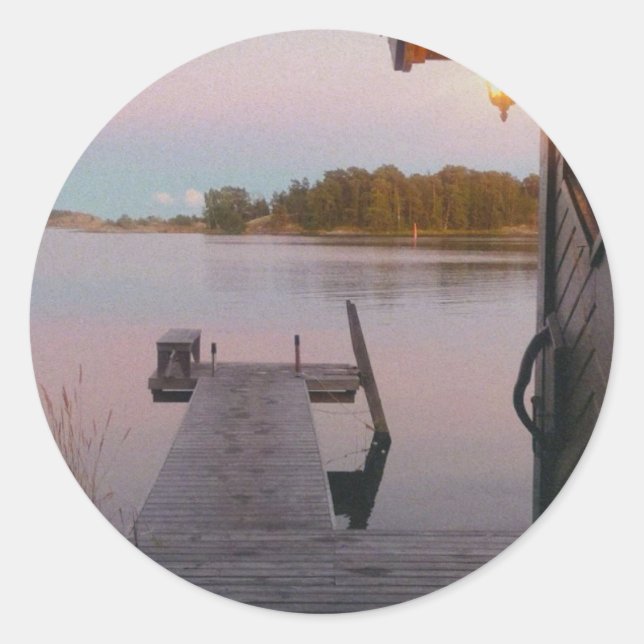 Summer evening in the swedish archipelago classic round sticker (Front)