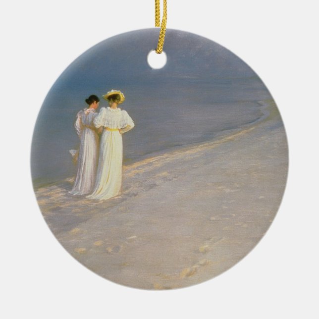 Summer Evening on the Skagen Southern Beach Ceramic Ornament (Front)