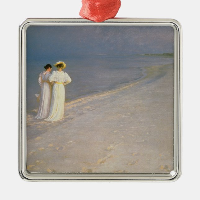 Summer Evening on the Skagen Southern Beach Metal Ornament (Front)