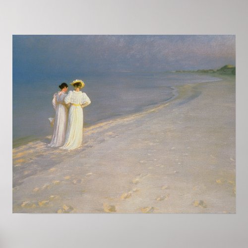 Summer Evening on the Skagen Southern Beach Poster